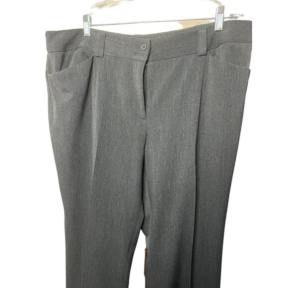 Lane Bryant Women’s dress pants size 20 wide leg zipper charcoal 3 pockets cuffe - Picture 2 of 14